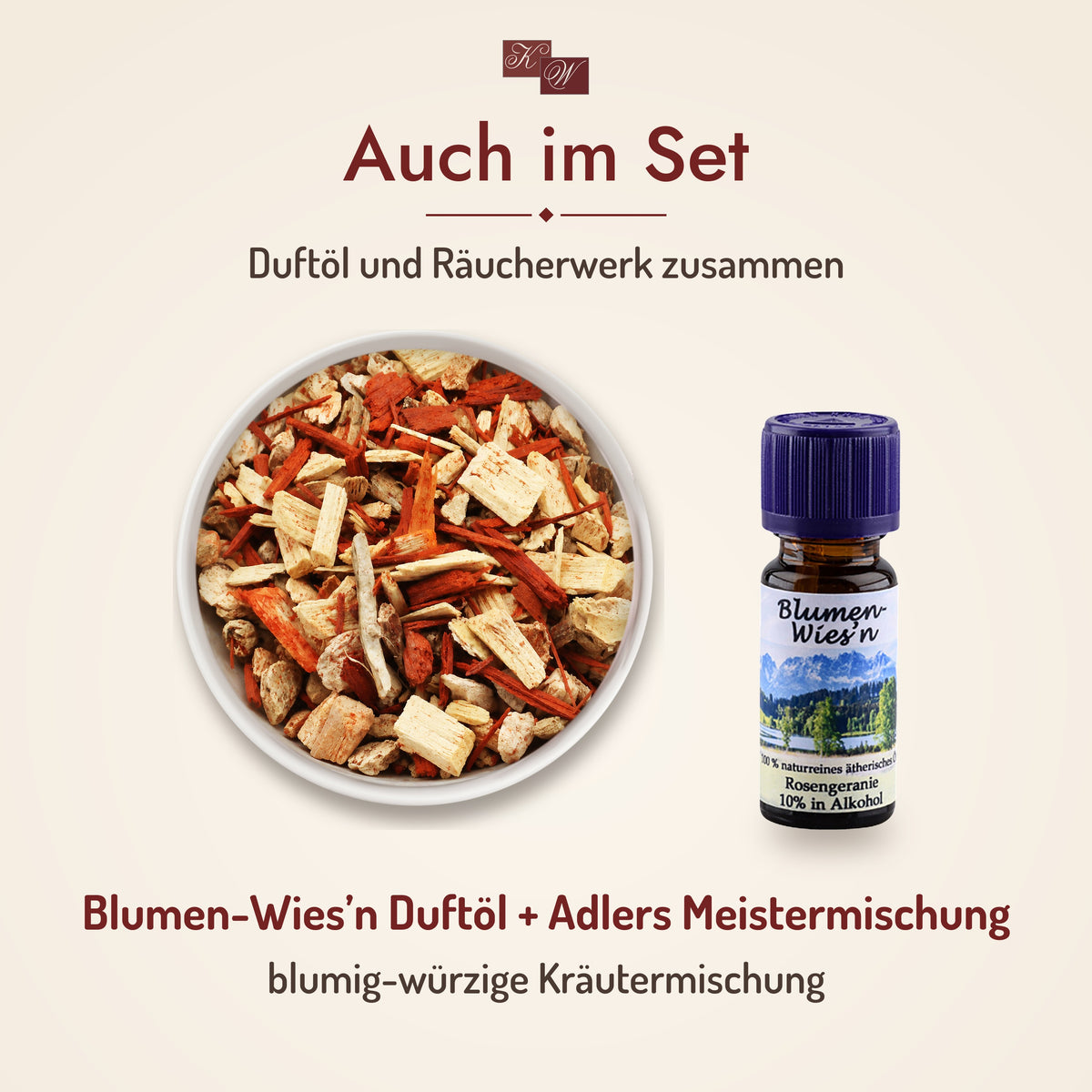 Blumen-Wies’n Duftöl auch im Duftöl- und Räucherset mit Adlers Meistermischung