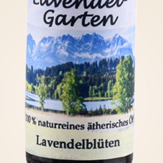 Lavendel-Garten Duftöl – Nahaufnahme des Etiketts