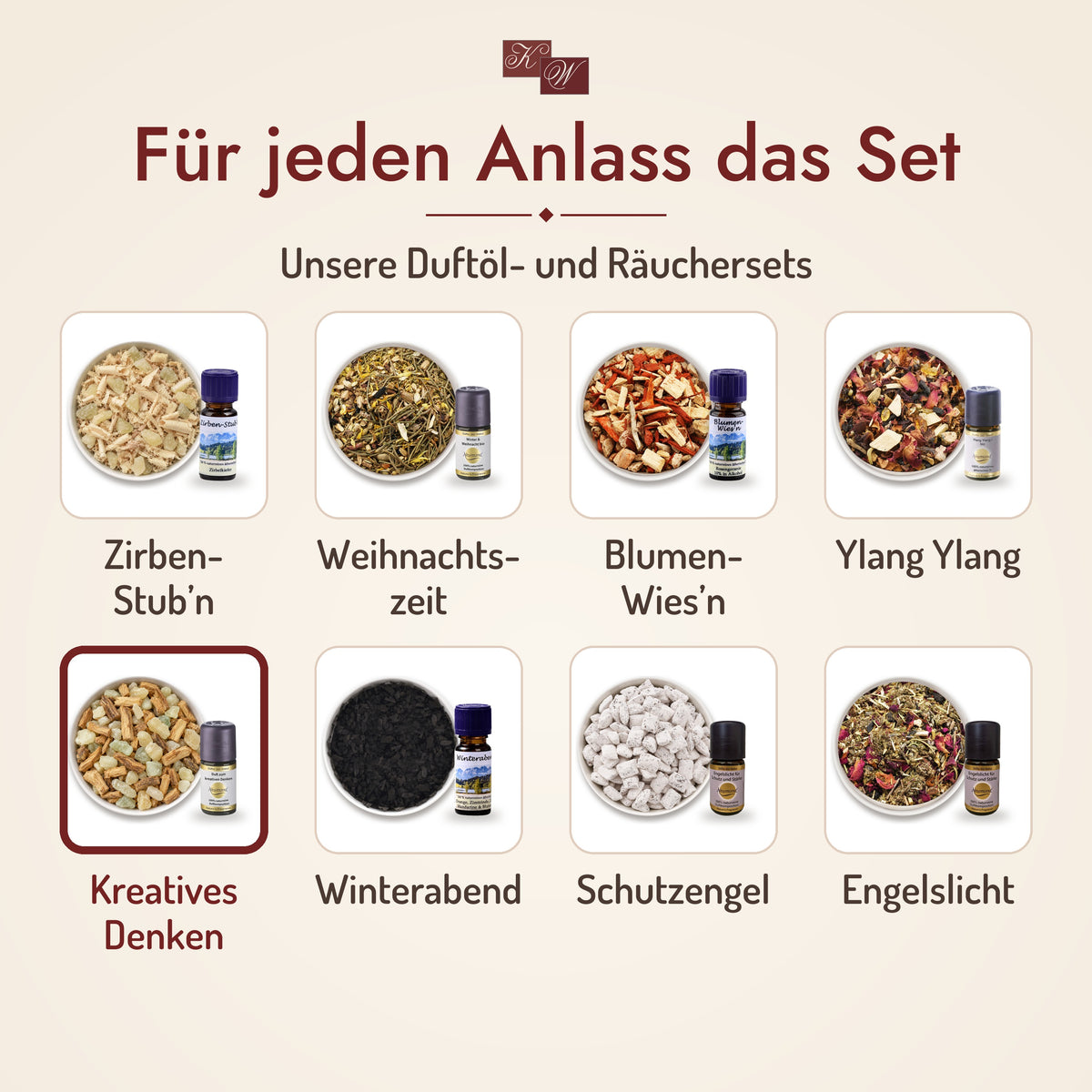 Duftöl- und Räucherset Kreatives Denken – alle Duftöl- und Räuchersets im Überblick