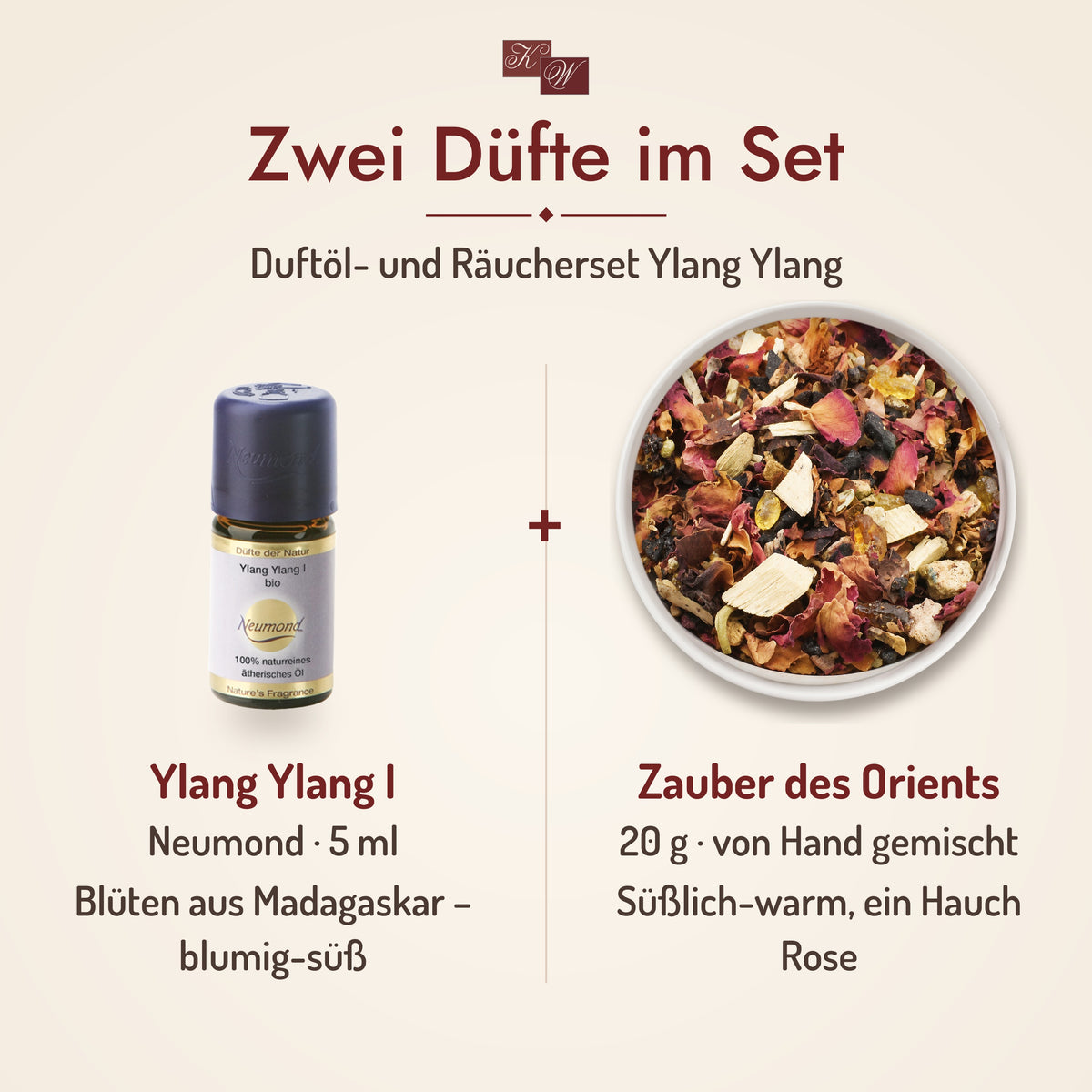 Duftöl- und Räucherset Ylang Ylang – zwei Düfte im Set: Ylang Ylang I und Zauber des Orients