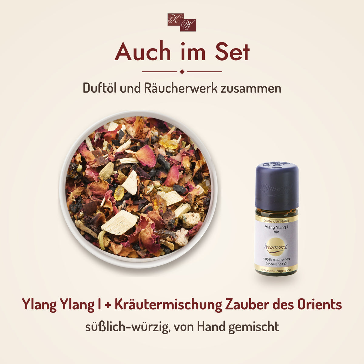 Ylang Ylang I auch im Duftöl- und Räucherset mit Kräutermischung Zauber des Orients