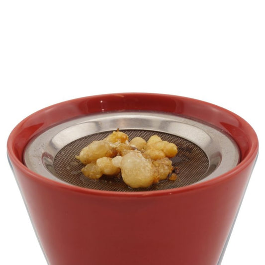 Fair Trade: 2-tlg. Räucherstövchen Keramik Farbe kaminrot