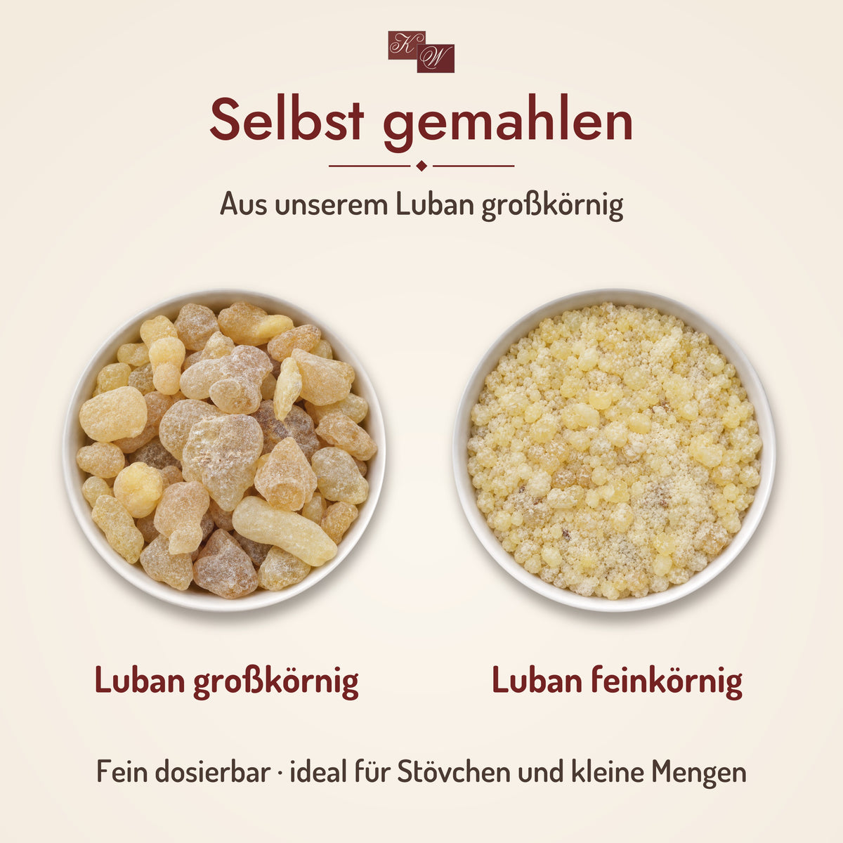 Kau-Weihrauch Luban feinkörnig – selbst gemahlen aus Luban großkörnig