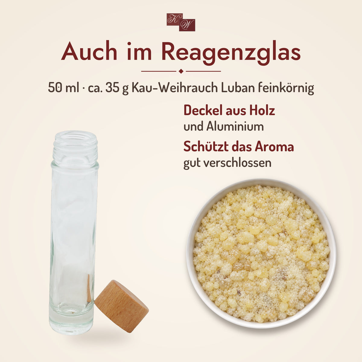 Kau-Weihrauch Luban feinkörnig – auch im Reagenzglas 50 ml