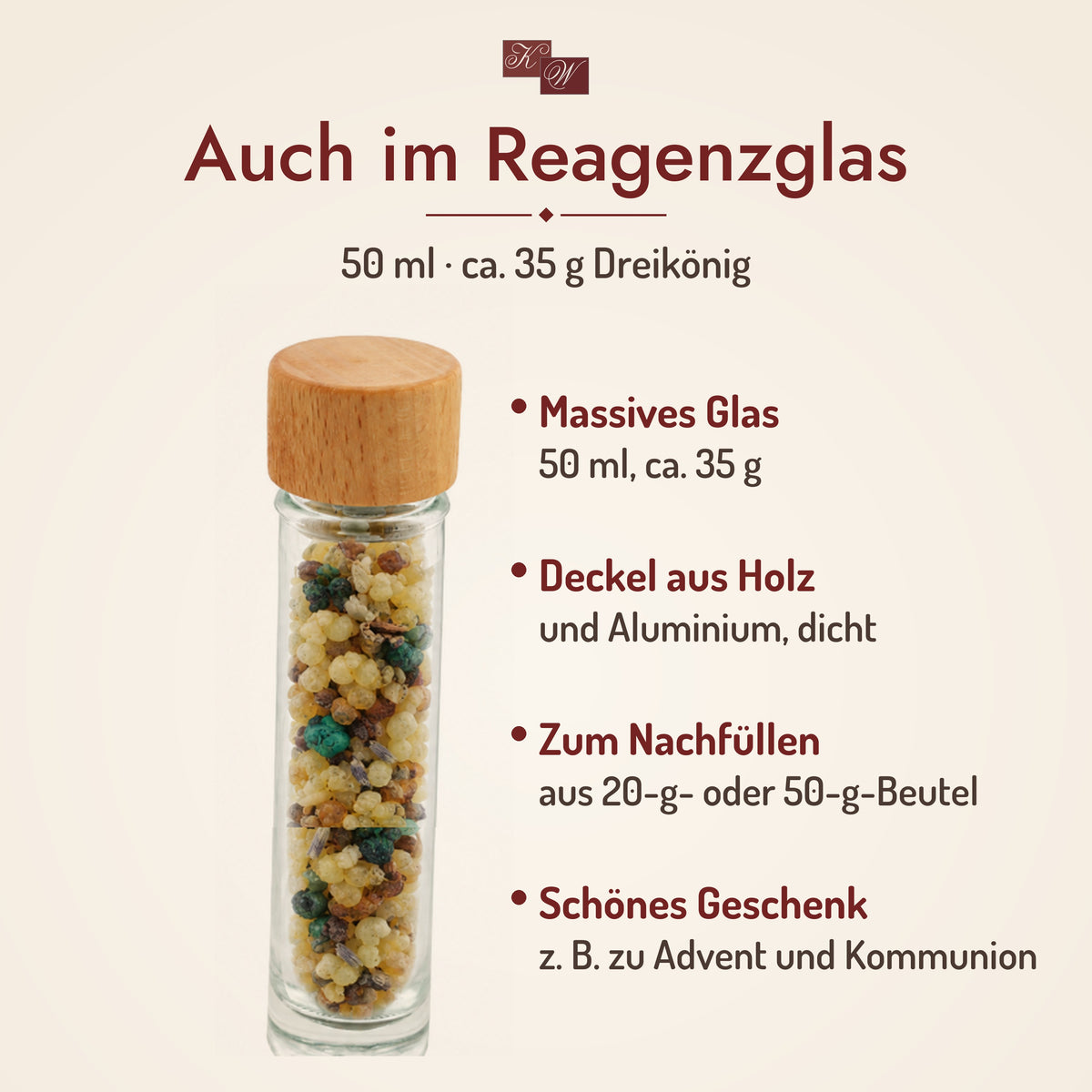 Kirchenweihrauch Dreikönig im Reagenzglas 50 ml