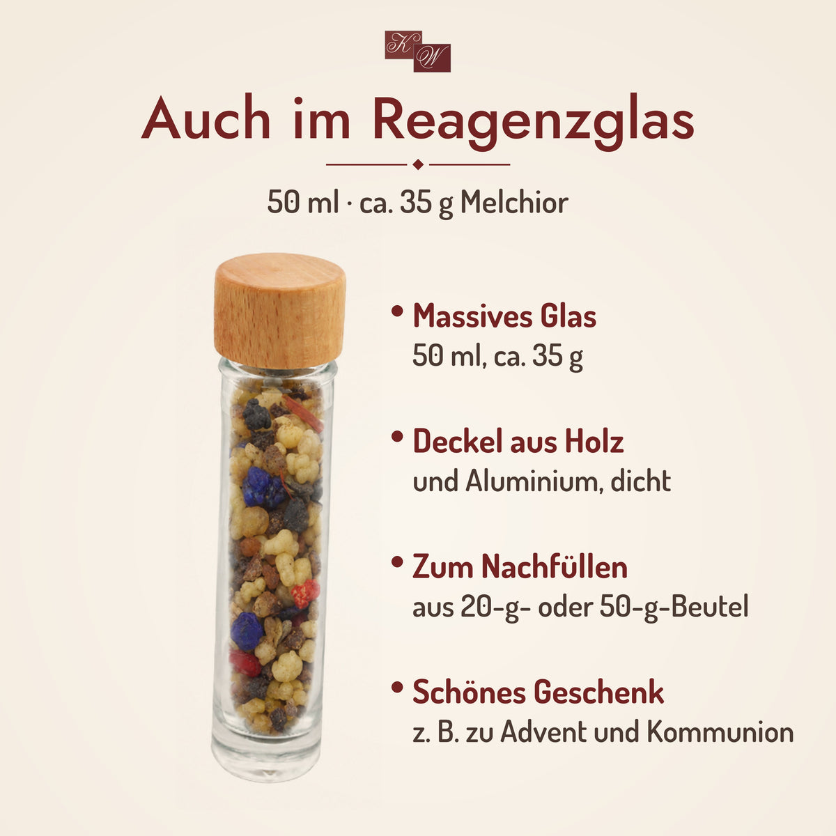 Kirchenweihrauch Melchior im Reagenzglas 50 ml