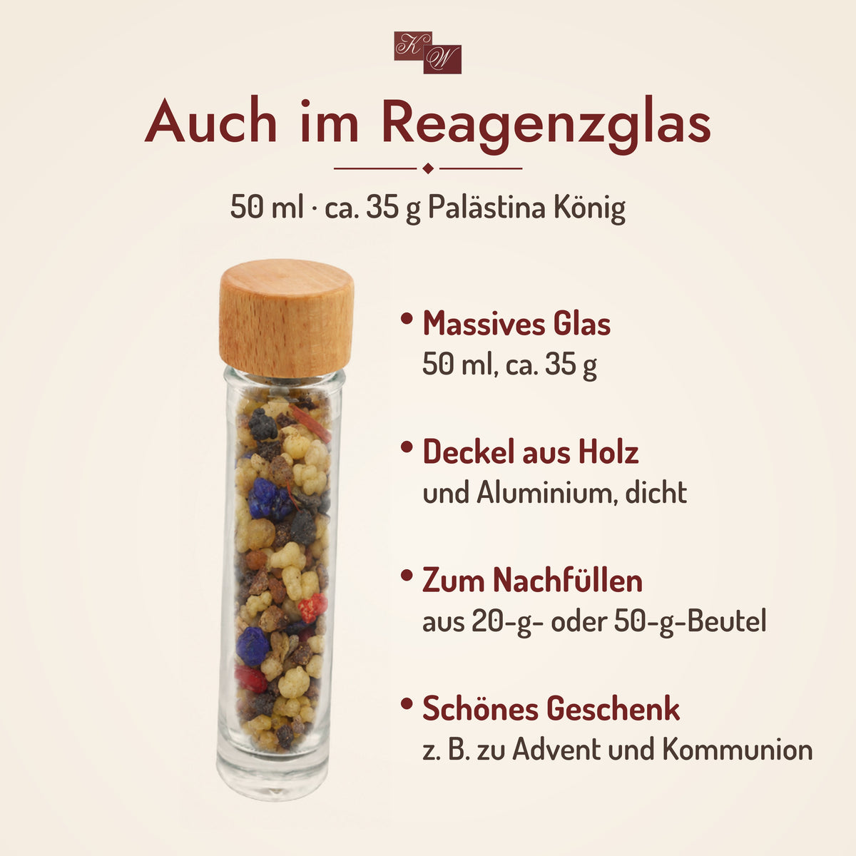 Kirchenweihrauch Palästina König im Reagenzglas 50 ml