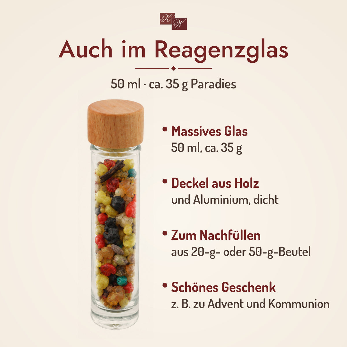 Kirchenweihrauch Paradies im Reagenzglas 50 ml