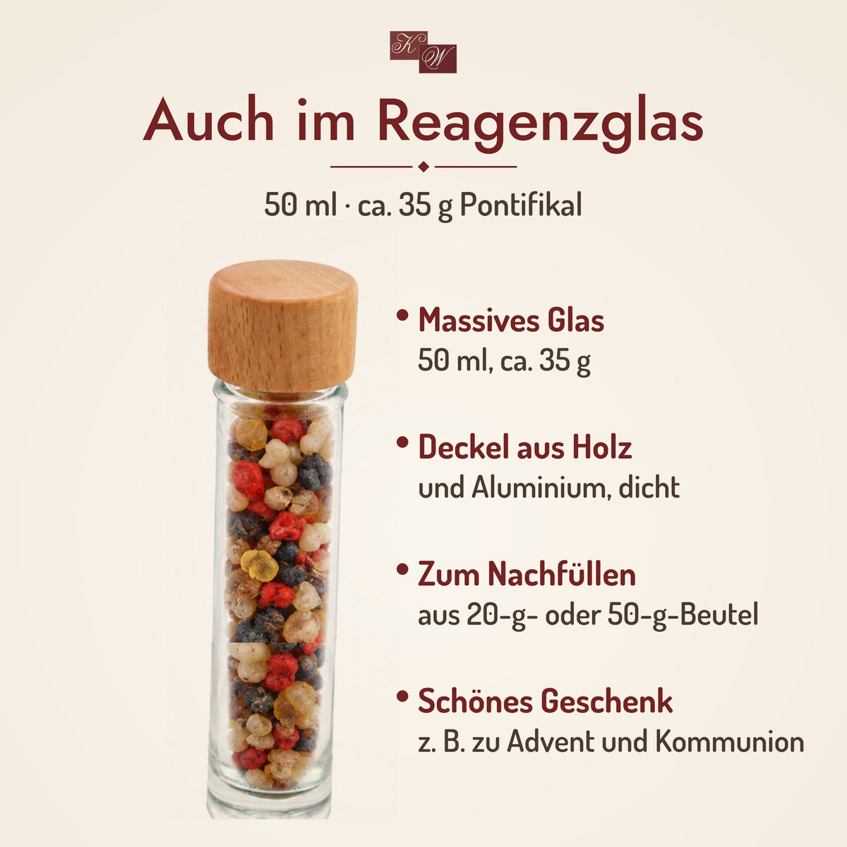 Kirchenweihrauch Pontifikal im Reagenzglas 50 ml