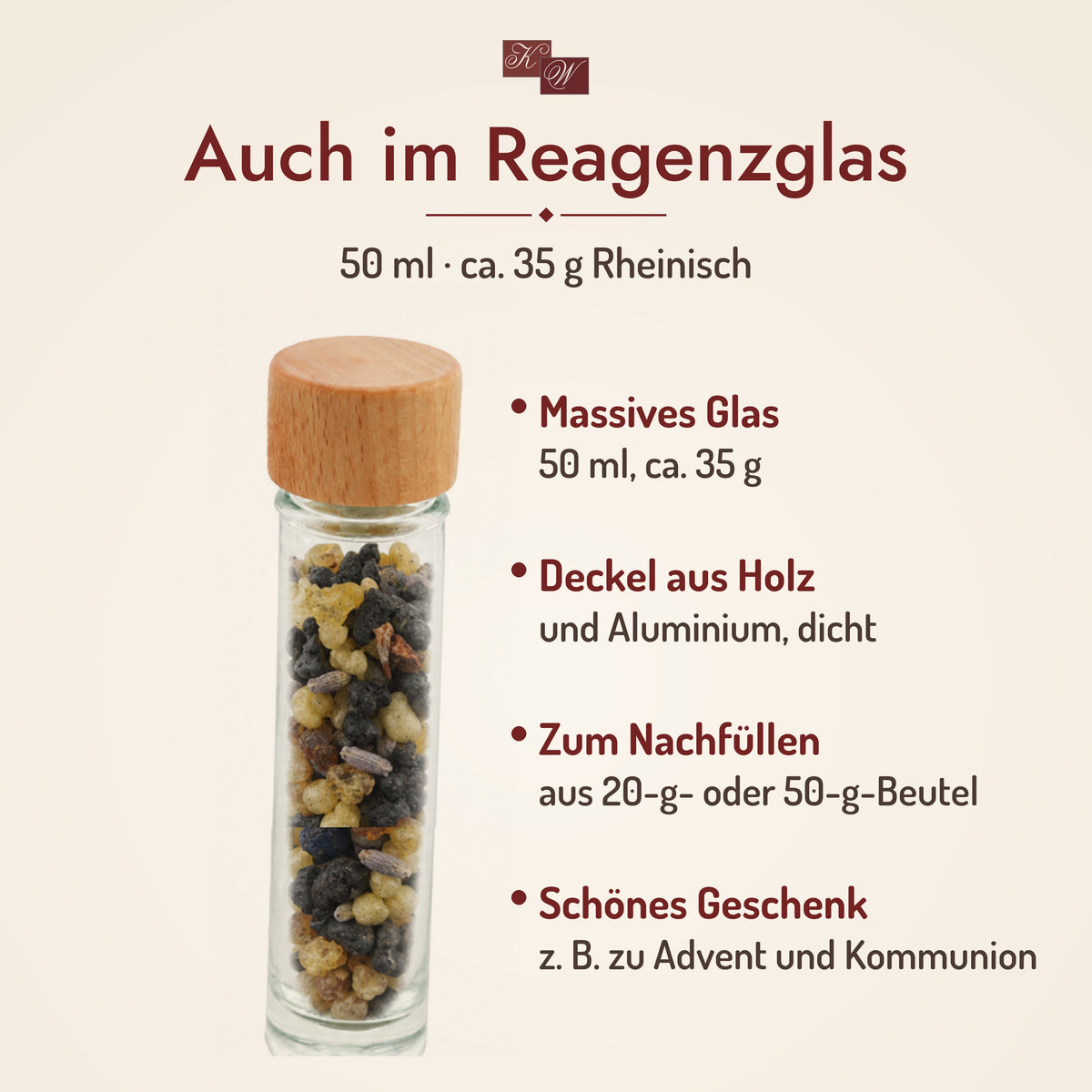 Kirchenweihrauch Rheinisch im Reagenzglas 50 ml