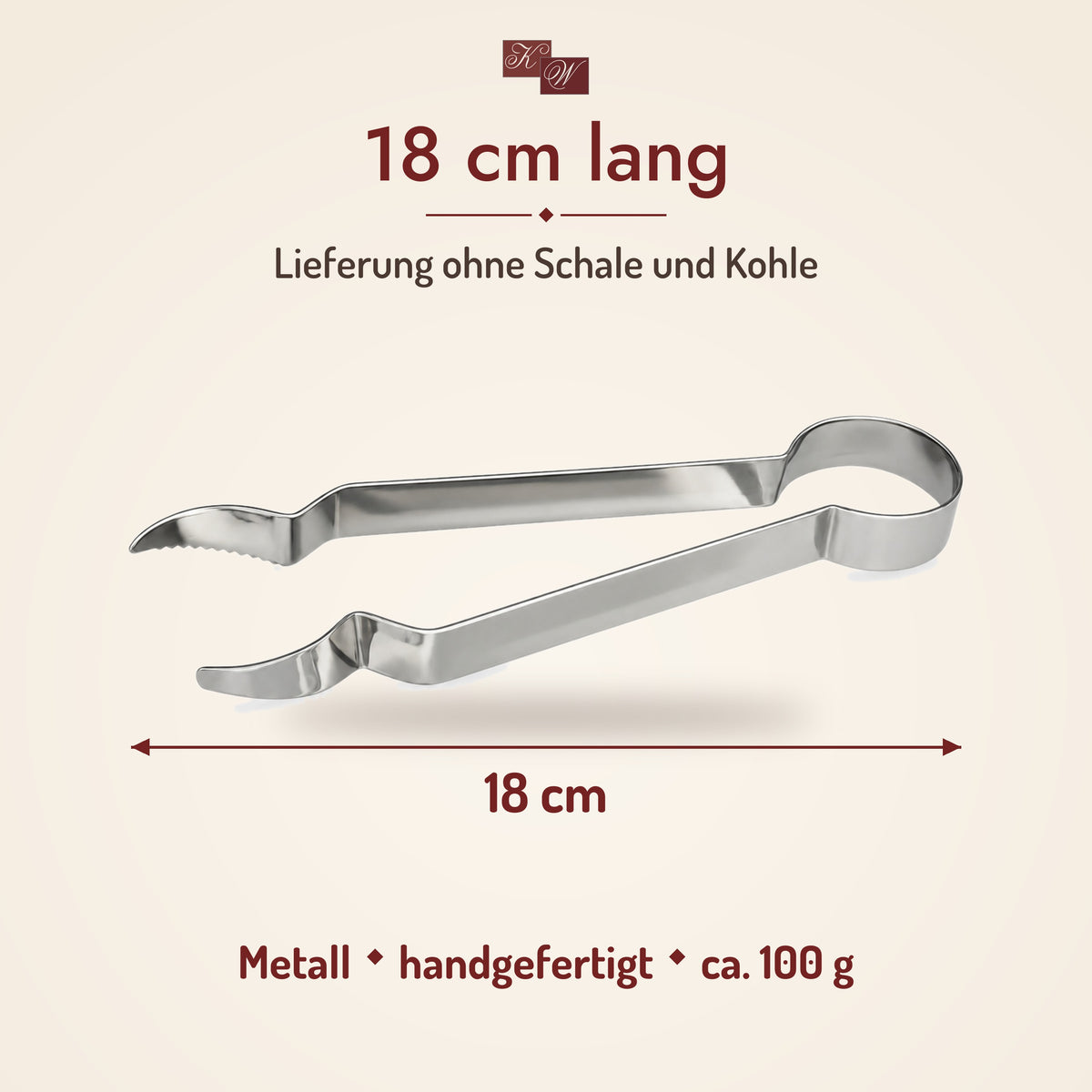 Kohle-Zange 18 cm – Maße