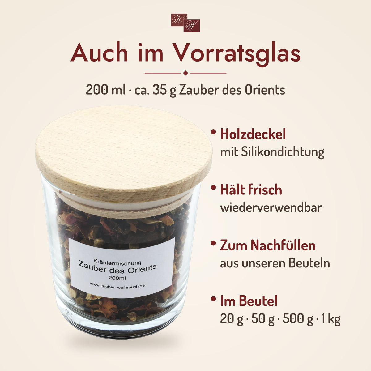 Kräutermischung Zauber des Orients im Vorratsglas 200 ml mit Holzdeckel