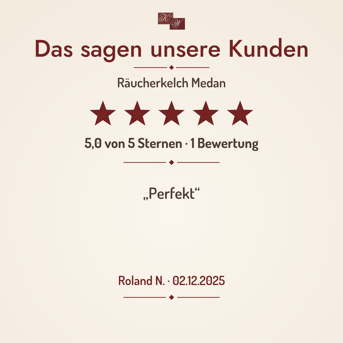 Räucherkelch Medan aus Terrakotta – Kundenstimme mit Sternebewertung