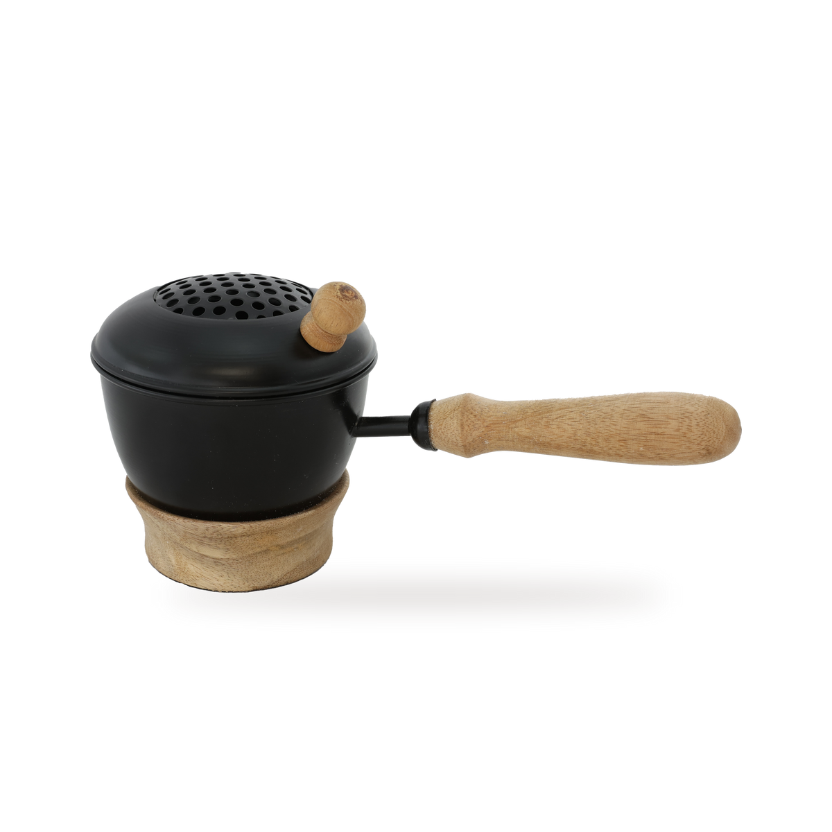 Räucherpfanne Thomasya aus Metall und Mangoholz