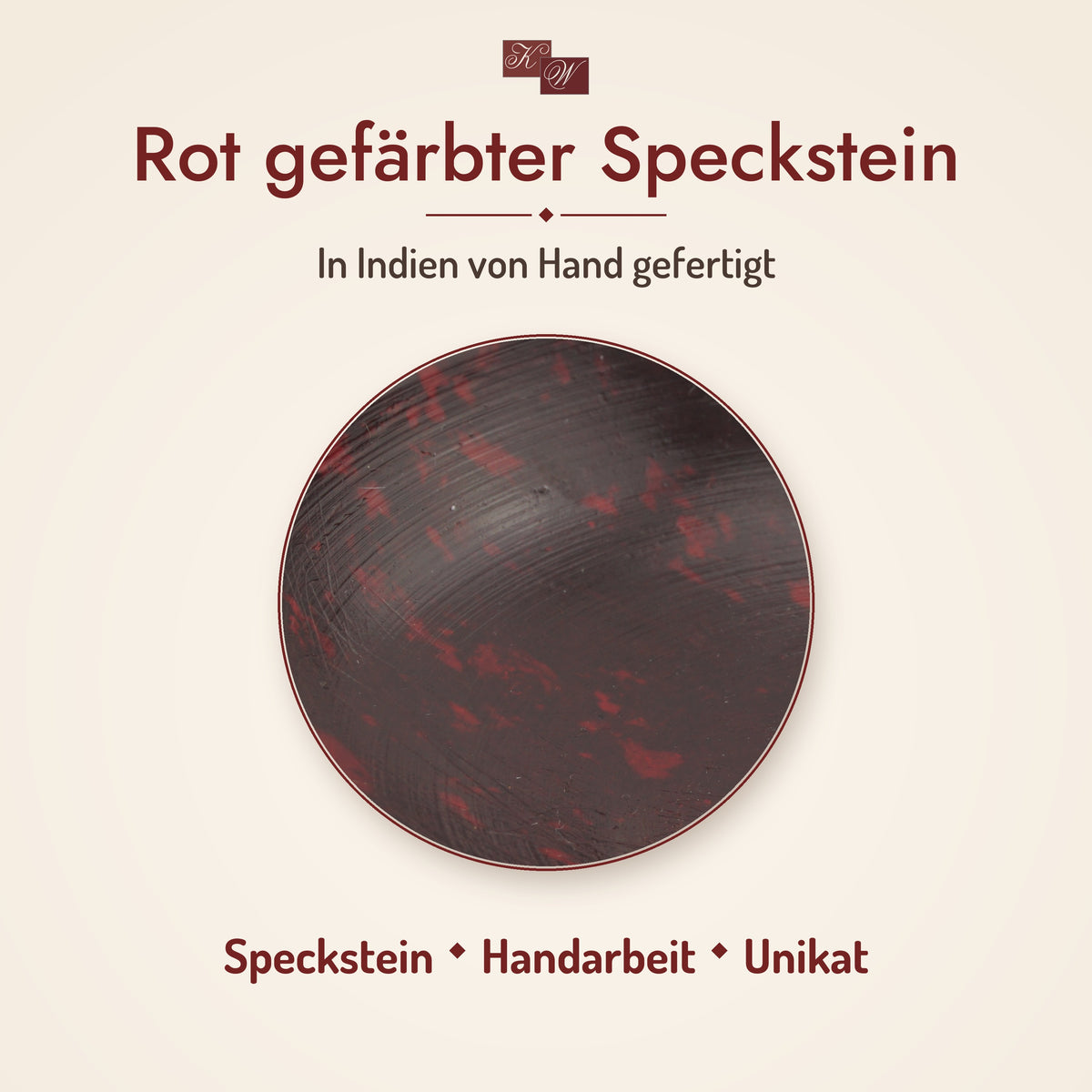 Räucherschale aus rotem Speckstein – Material im Detail