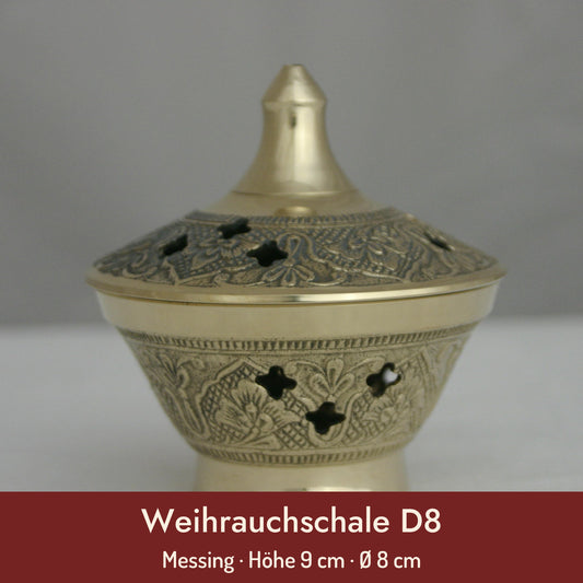 Weihrauchschale D8 – Messing · Höhe 9 cm · Ø 8 cm
