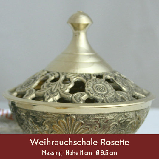 Weihrauchschale Rosette – Messing · Höhe 11 cm · Ø 9,5 cm