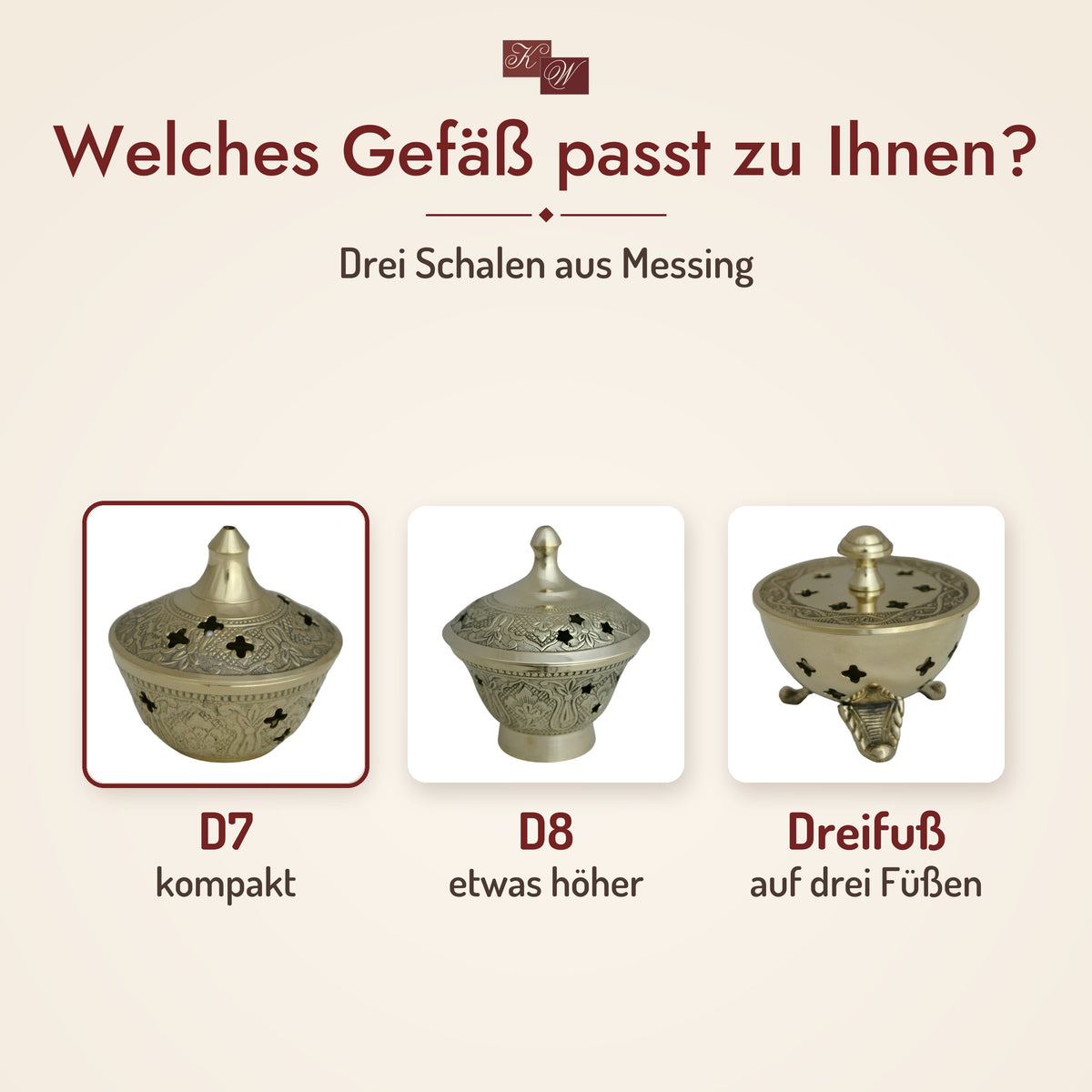 Weihrauchschale D7 aus Messing – Auswahl: welches Gefäß passt zu Ihnen?