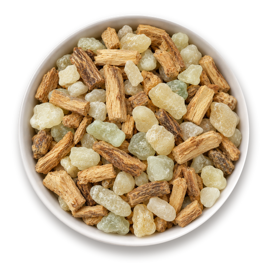 Palo Al-Hojari – Palo Santo mit Weihrauch in der Schale