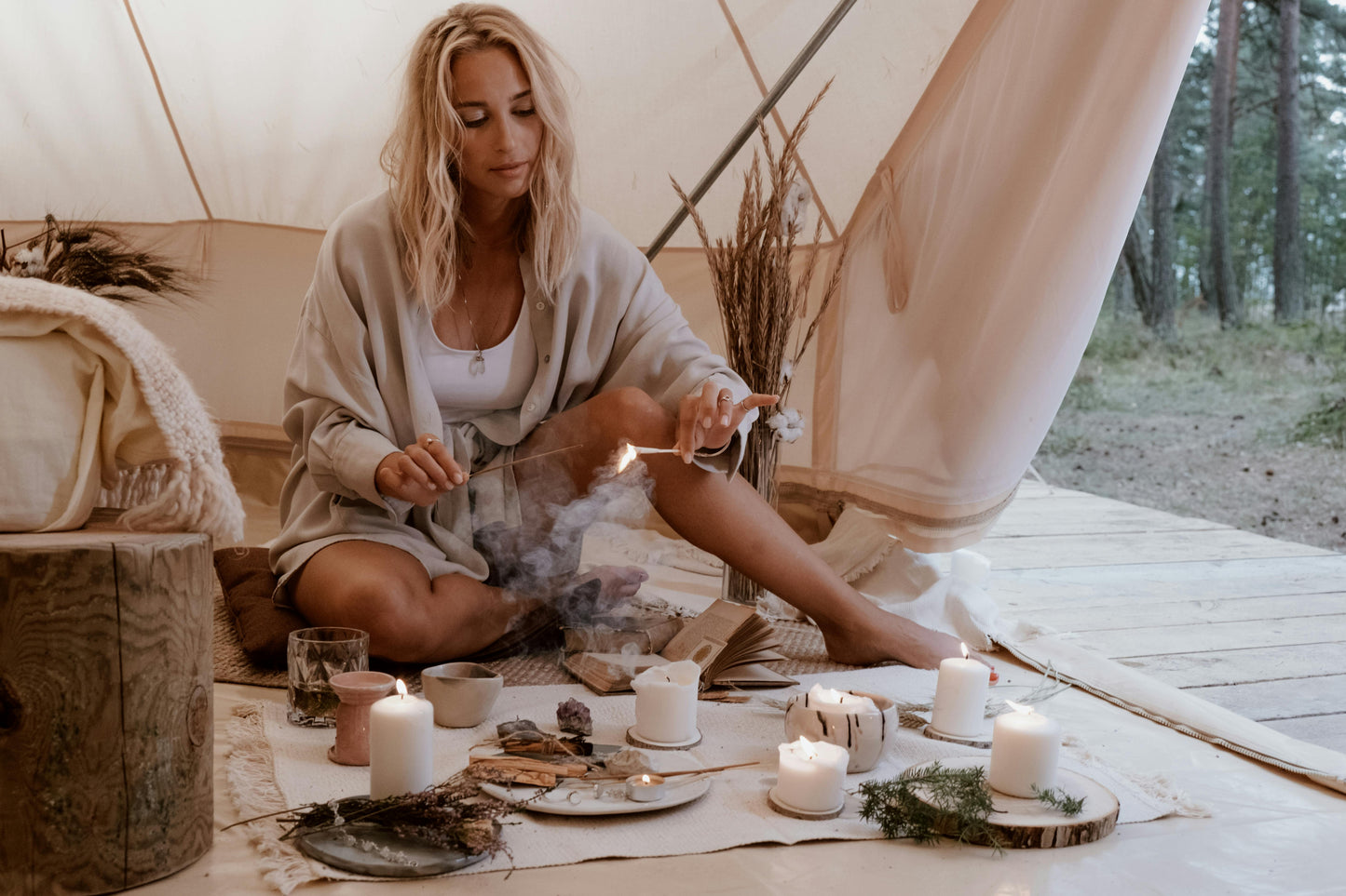 Palo Santo Set – Räucherholz & Halter MADEIRA (sale & pepe) aus Keramik – Perfekt für Rituale, Meditation & entspannte Räuchermomente
