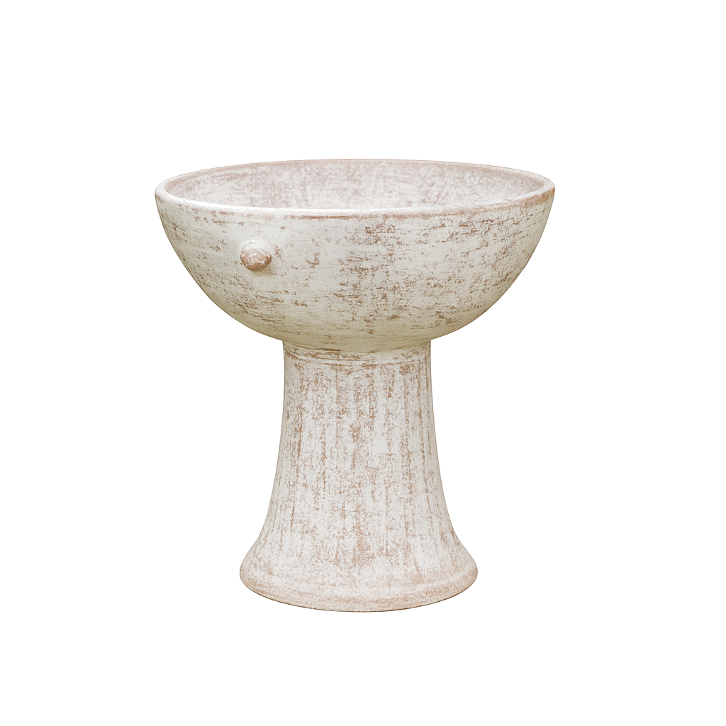 Räucherkelch “Medan” aus Terrakotta – Handgefertigt in Whitewash für Räucherrituale mit Kohle, Weihrauch & Kräutern