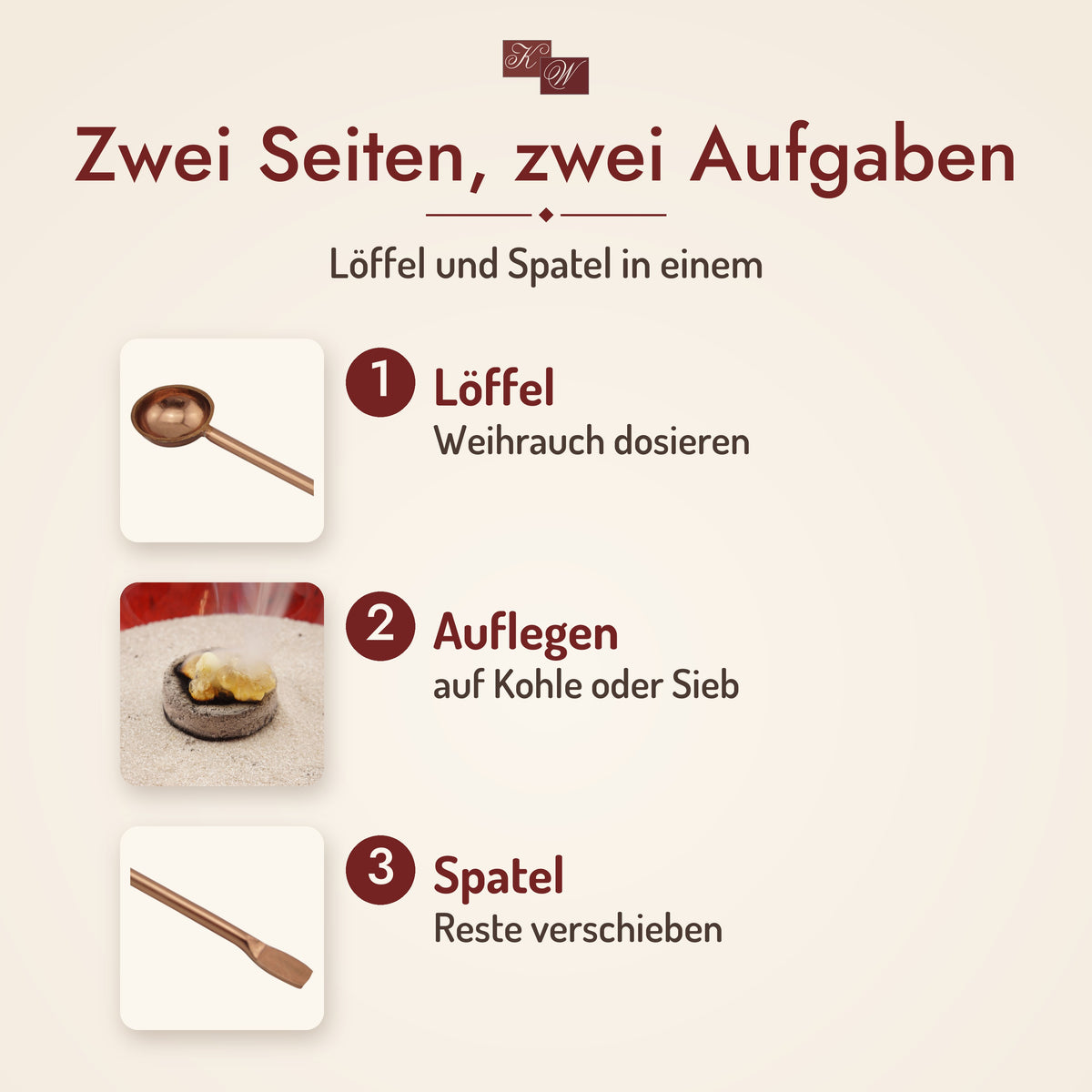 Räucherlöffel aus Messing, verkupfert – so geht’s in drei Schritten