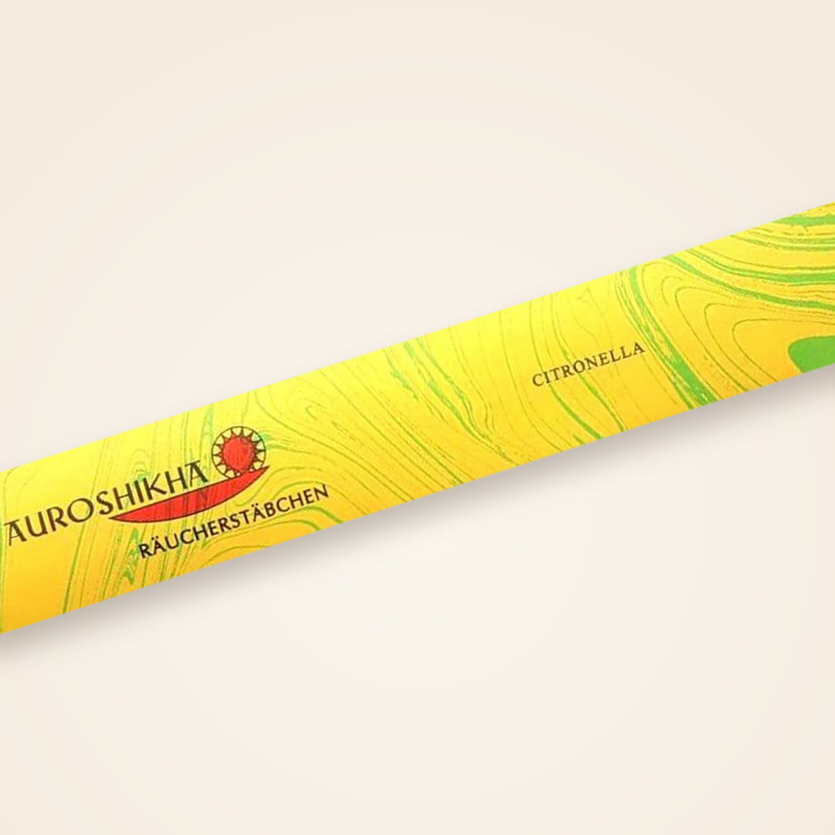 Auroshikha Citronella Räucherstäbchen – Packung in der Nahansicht