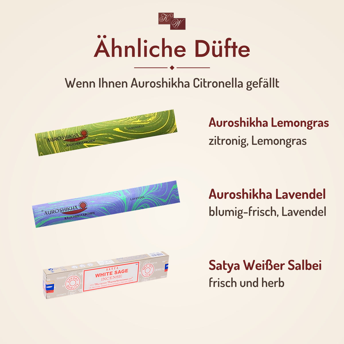 Auroshikha Citronella Räucherstäbchen – ähnliche Düfte