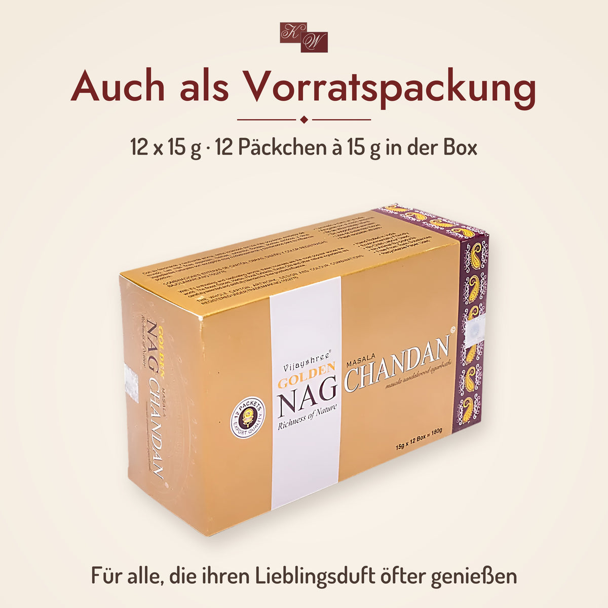 Golden Nag Chandan Räucherstäbchen – Vorratspackung