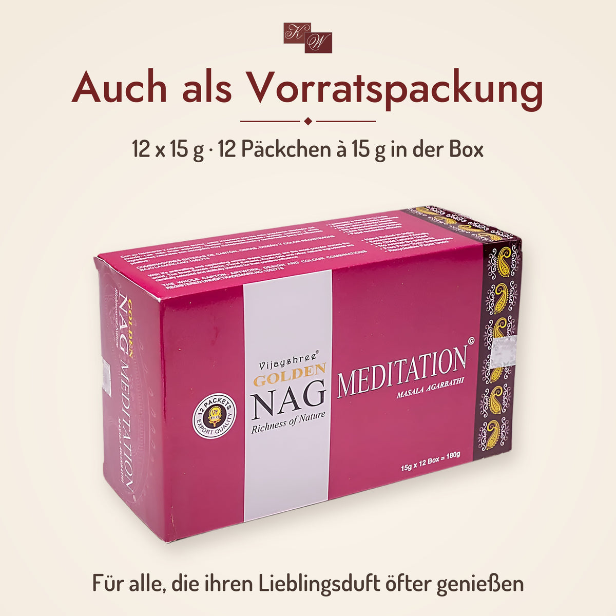 Golden Nag Meditation Räucherstäbchen – Vorratspackung
