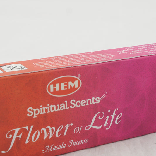 HEM Flower of Life Masala Räucherstäbchen – Packung in der Nahansicht