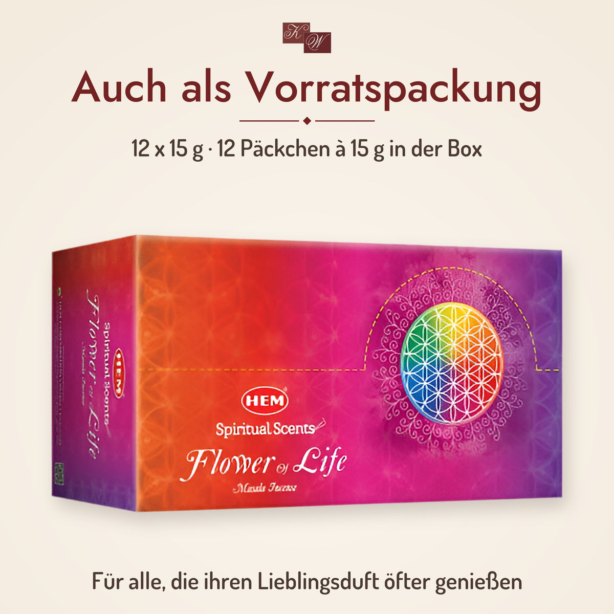 HEM Flower of Life Masala Räucherstäbchen – Vorratspackung