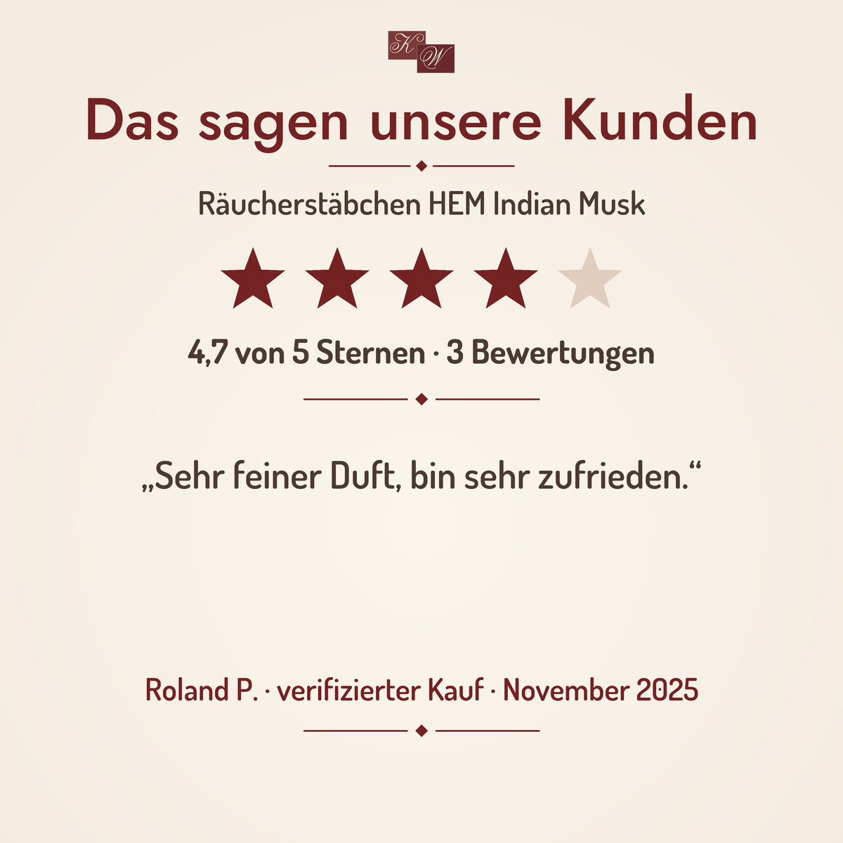 HEM Indian Musk Räucherstäbchen – Kundenstimme