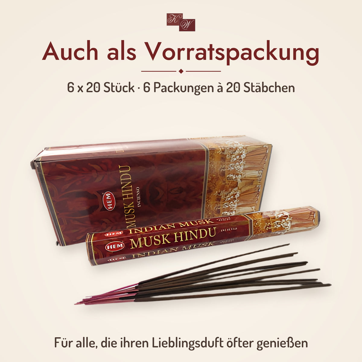 HEM Indian Musk Räucherstäbchen – Vorratspackung