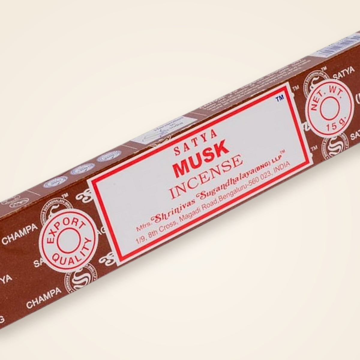 Satya Musk Räucherstäbchen – Packung in der Nahansicht