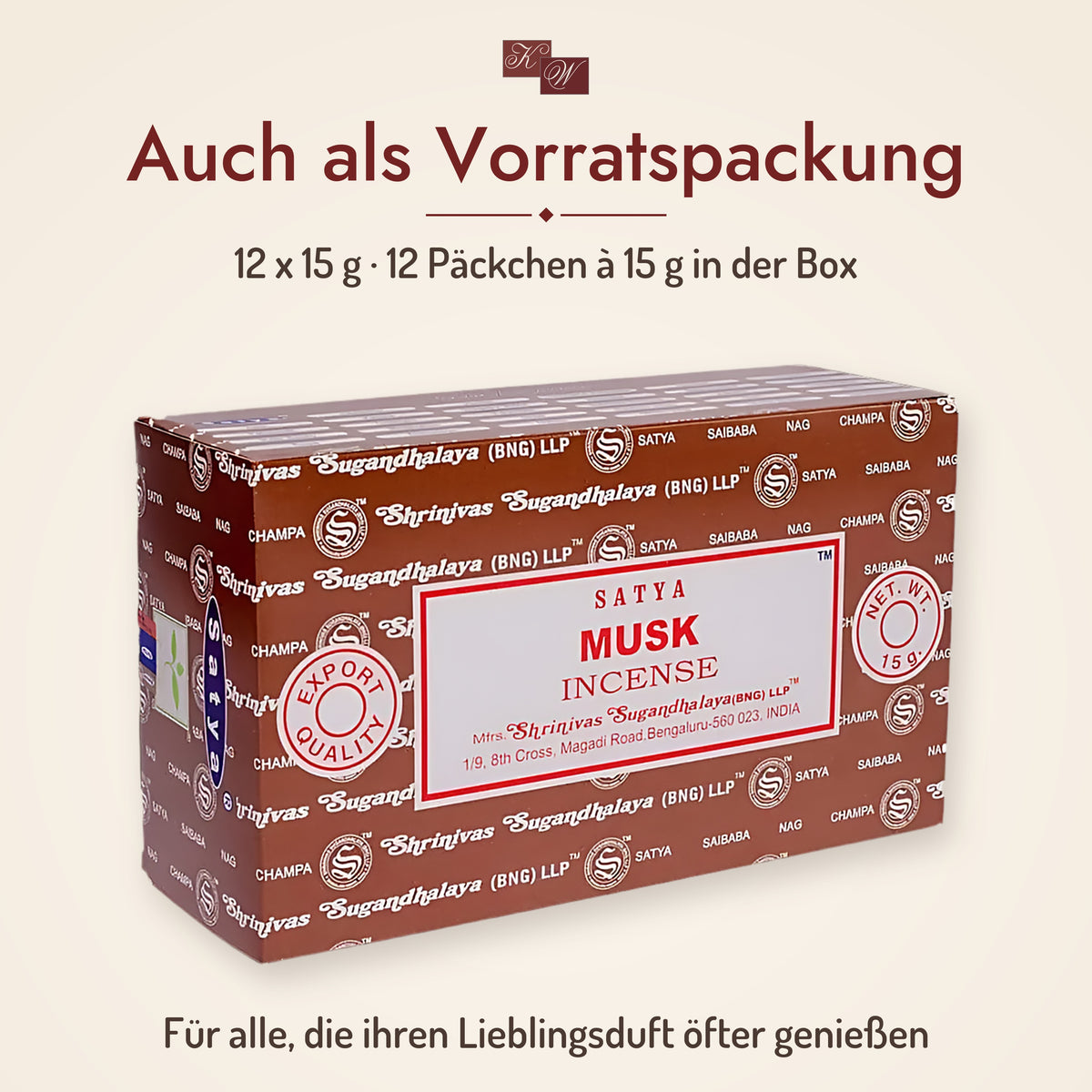 Satya Musk Räucherstäbchen – Vorratspackung