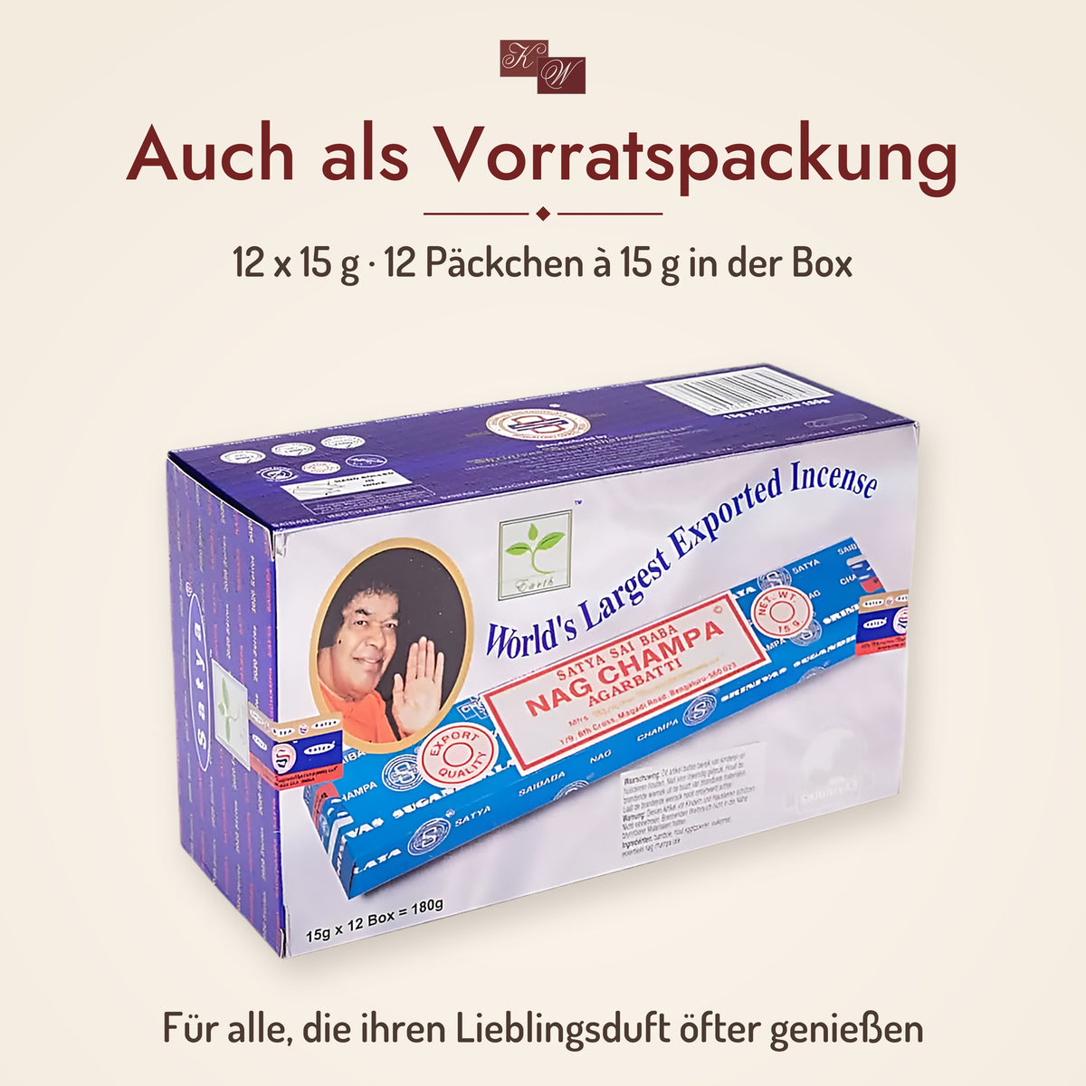 Satya Nag Champa Räucherstäbchen – Vorratspackung