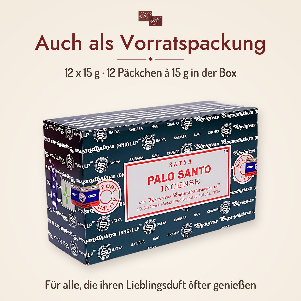 Satya Palo Santo Räucherstäbchen – Vorratspackung
