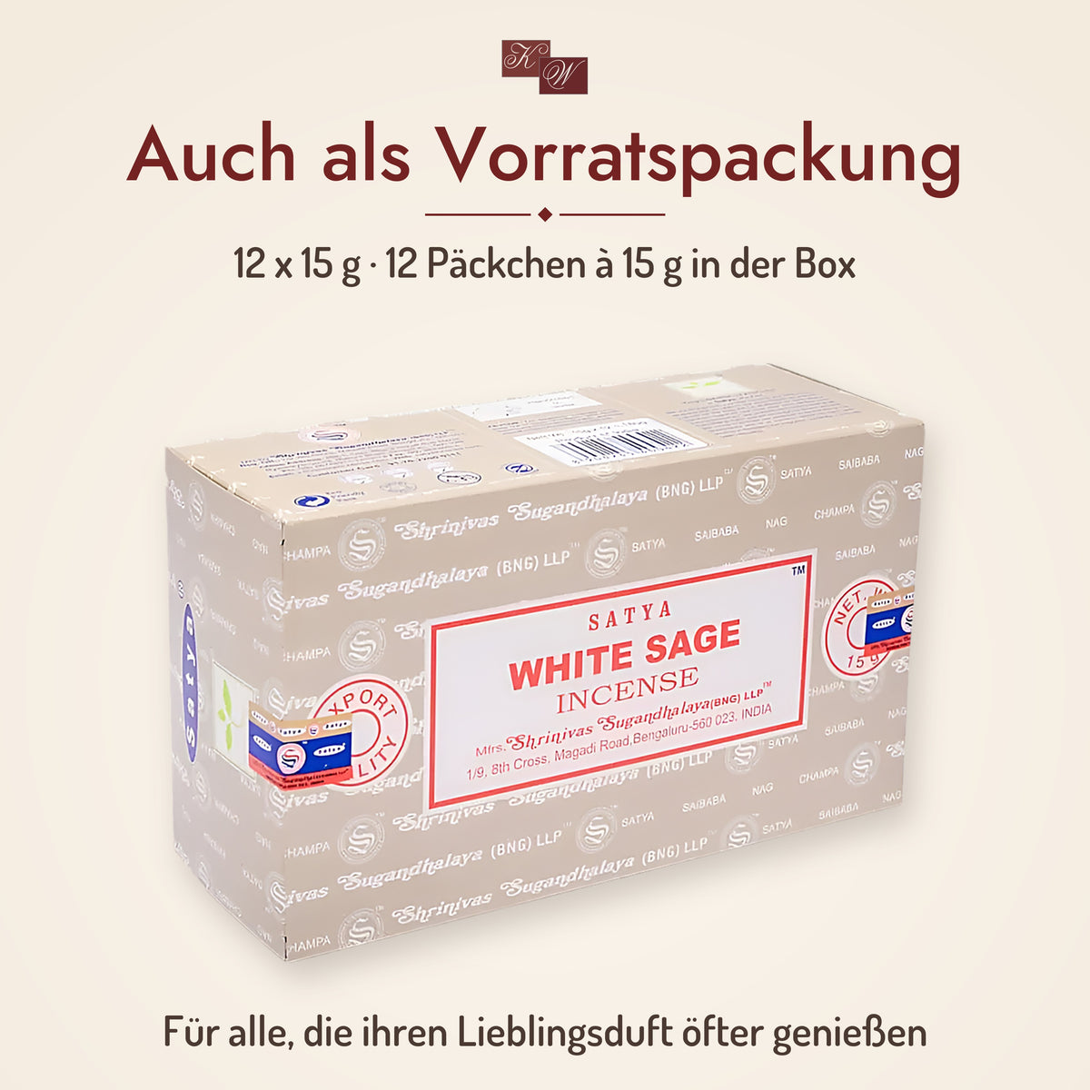 Satya Weißer Salbei Räucherstäbchen – Vorratspackung