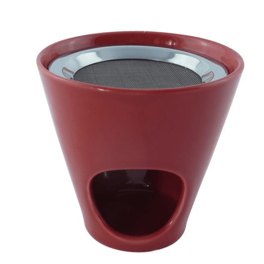 Fair Trade: 2-tlg. Räucherstövchen Keramik Farbe kaminrot