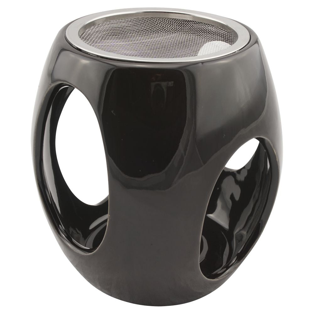 Räucherstövchen Keramik "Maris" mit Metallsieb und Metallscheibe – H 11,5cm