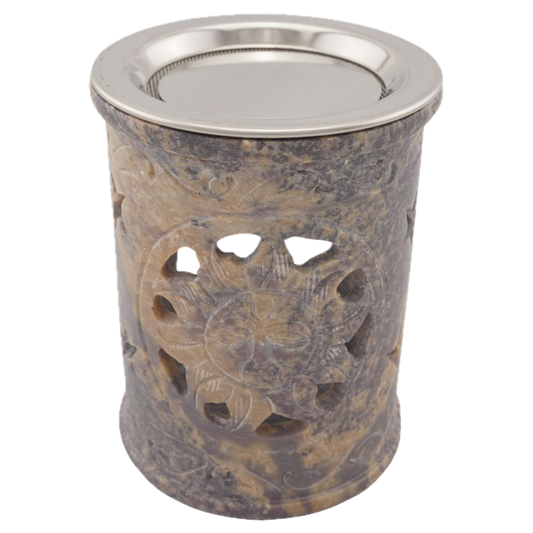 Räucherstövchen “Sonne” aus Speckstein – Strahlende Energie für sanftes Räuchern mit Edelstahlsieb & Metallscheibe