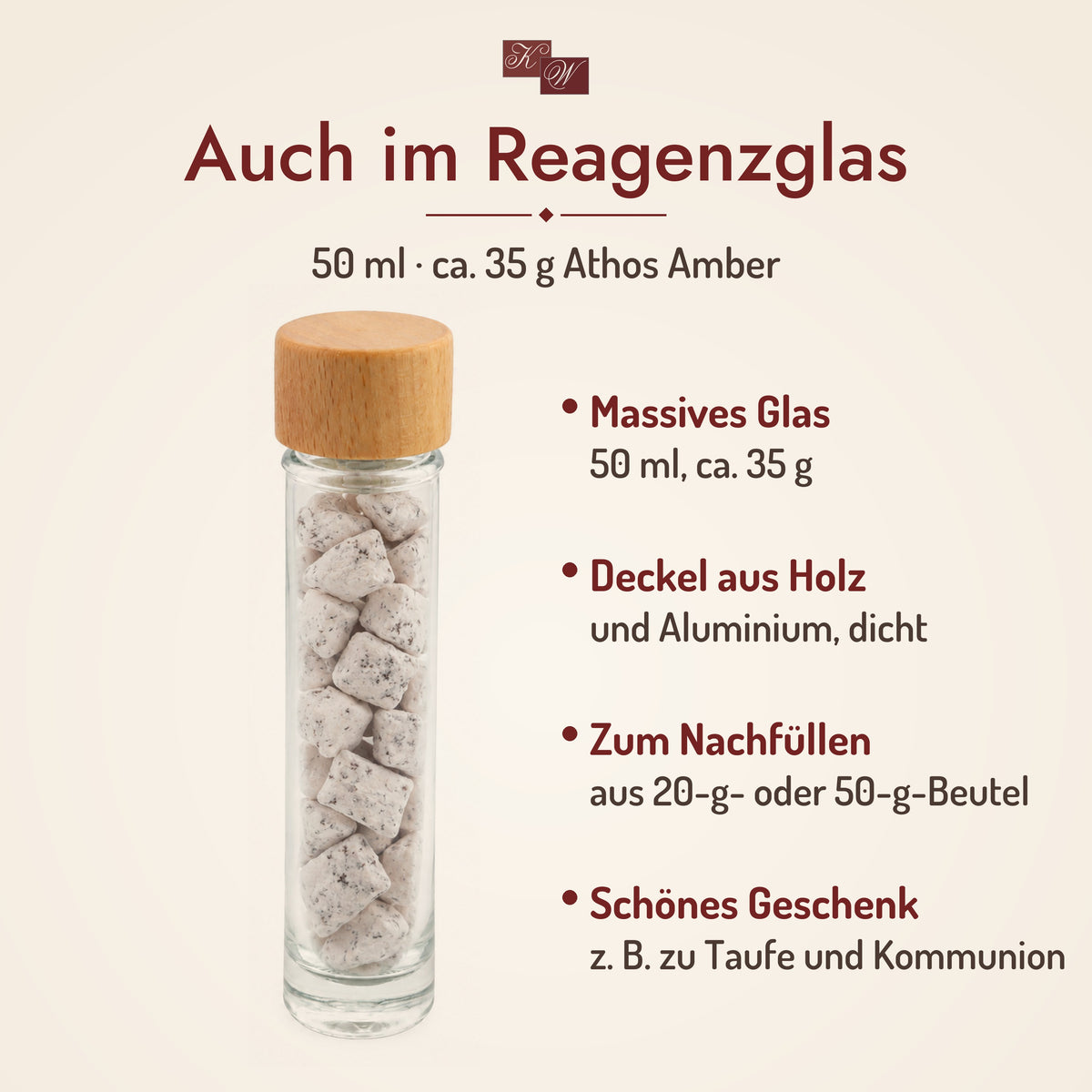 Weihrauch Athos Amber im Reagenzglas 50 ml