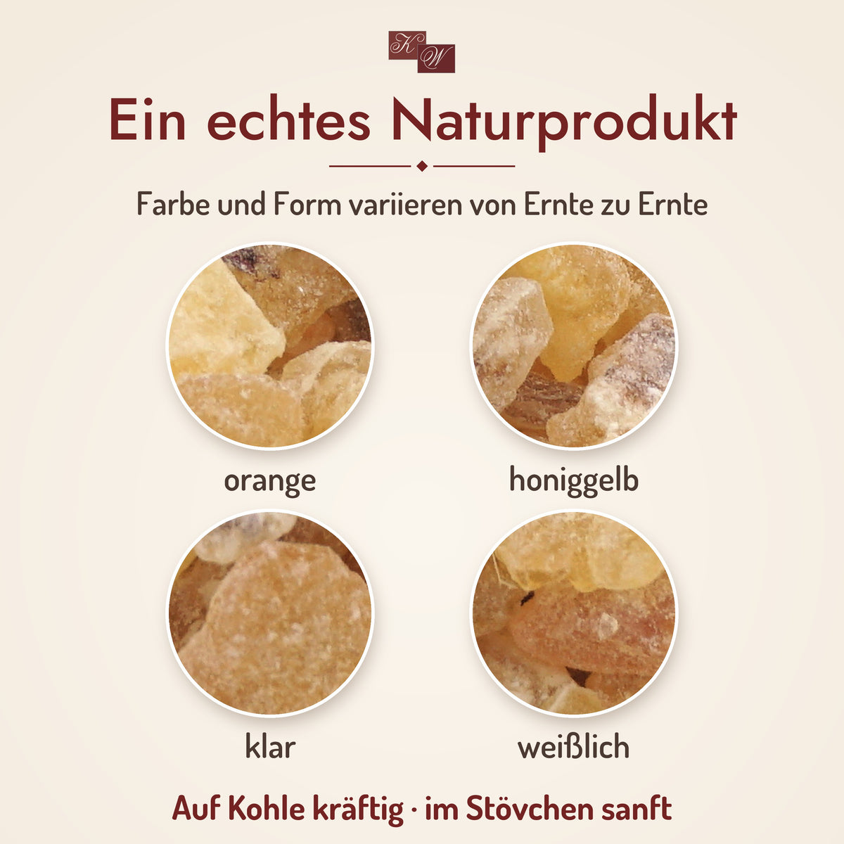Weihrauch Maidi – Naturprodukt: Farbe und Form variieren von Ernte zu Ernte