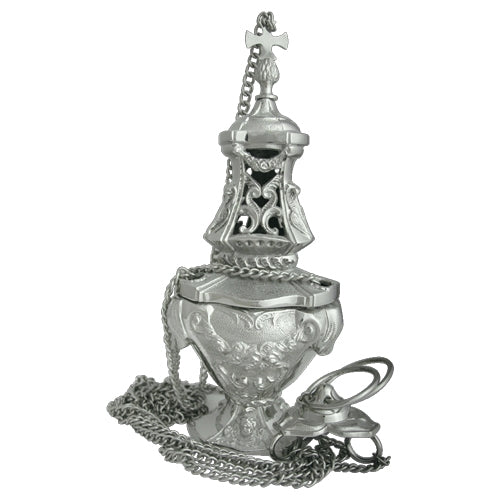 Weihrauchfass Kathedrale - H 30 cm - vernickelt