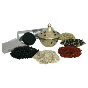 Räucherset mit Weihrauchschale Messing D 7cm