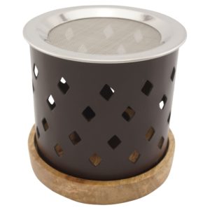 Räucherstövchen “Heera” aus Metall & Holz – Handgefertigte Eleganz für sanftes Räuchern mit Edelstahlsieb & Metallscheibe – Bild 2