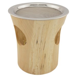 Räucherstövchen aus Holz 4-tlg. - Birke groß, mit Edelstahlsieb und Metallscheibe – Bild 2