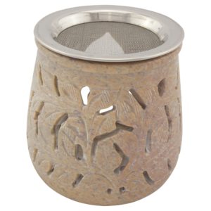 Räucherstövchen “Amana” aus Speckstein – Sanfte Ruhe & Harmonie mit Edelstahlsieb & Metallscheibe – Bild 3