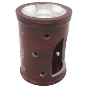 Duftlampe & Räucherstövchen „Ninurta“ aus Speckstein – Mit Schale, Edelstahlsieb, Metallscheibe & Podest – Für Duftöle, Weihrauch & Kräuter – Bild 5